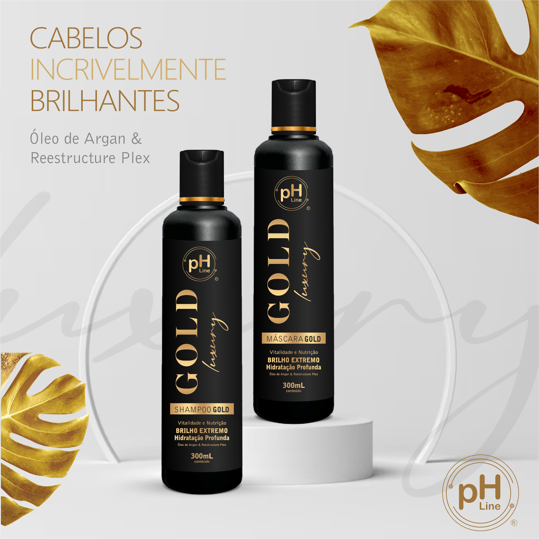 SHAMPOO GOLD LUXURY 300ml PH LINE PROFESSIONAL